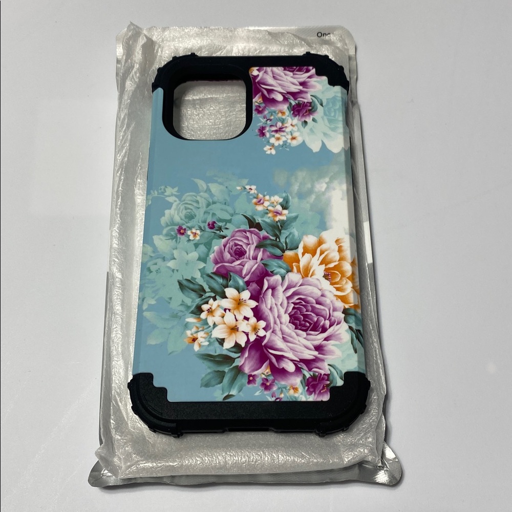 PIXIU iPhone 11 Case 6.1 Blue Peonies Floral Hybrid Rugged Shockproof Cover New
